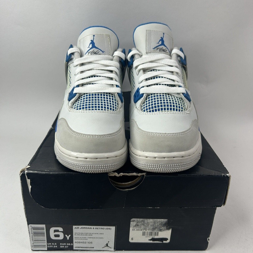Nike Shoes Air Jordan 4 Retro GS “Military Blue” 2024 - Picture 2 of 10